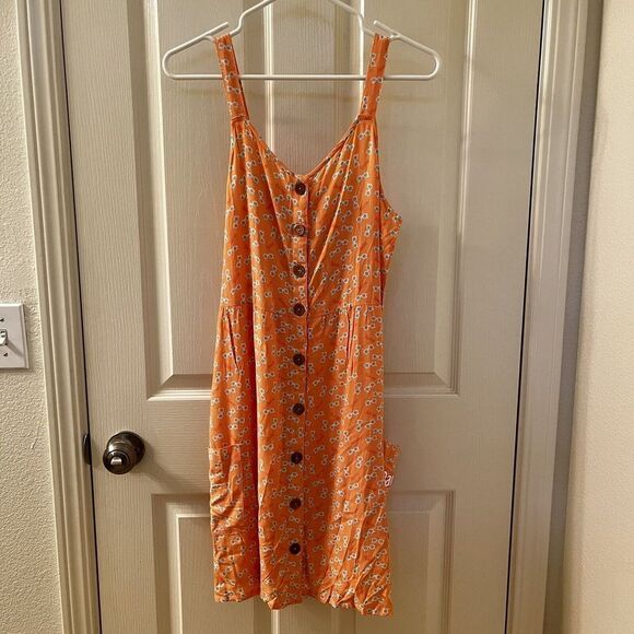 Barbie x ROXY Under The Cali Sun Strappy Buttoned Dress Girls Size XXL 16 NWT